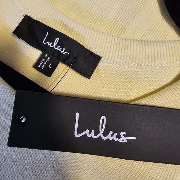 Lulus Majorly Trendy Light Yellow Ribbed Bodycon Midi Dress, Size Large - Picture 9 of 9